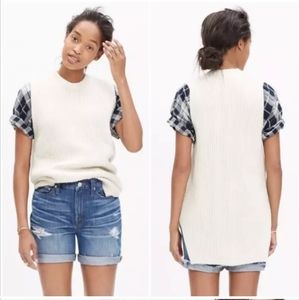 Madewell Sleeveless Wool Blend Ivory Sweater
